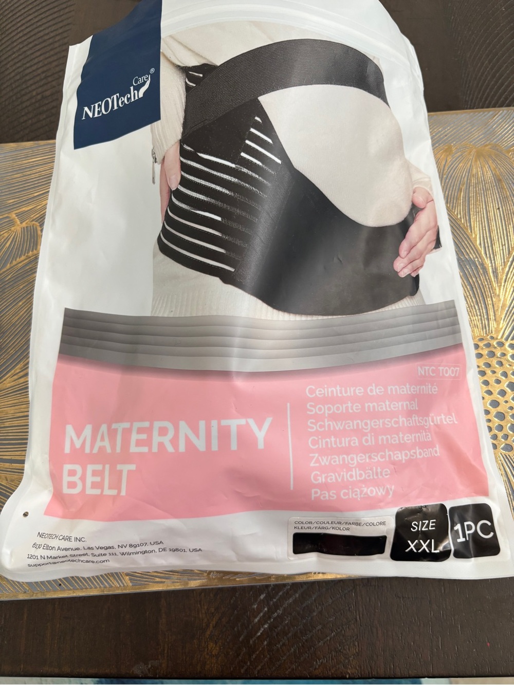 NEOtech Care Maternity Belt in Black and Cream - Picture 1 of 3